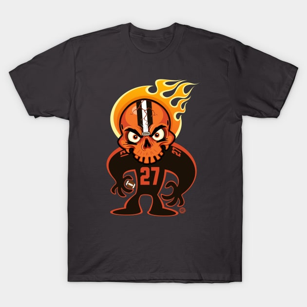 Go Browns SkullyDawg 27 T-Shirt by Goin Ape Studios